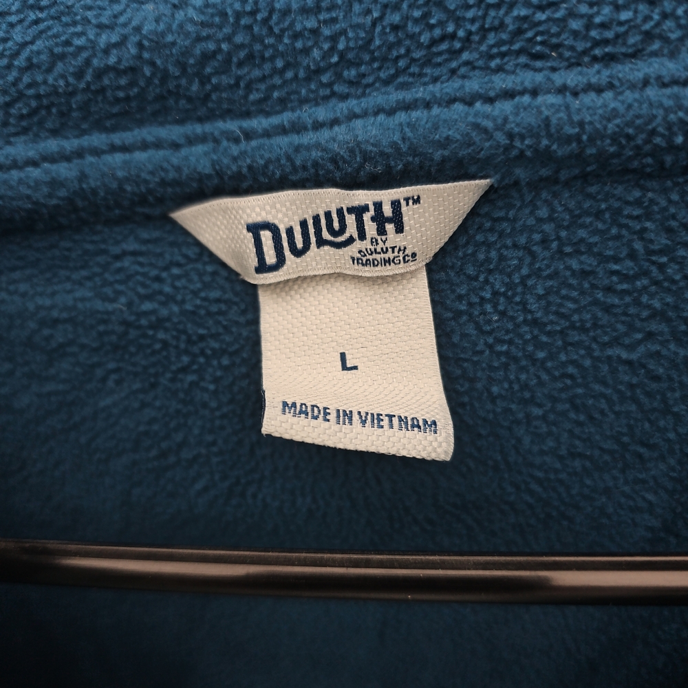 Duluth Trading Co Blue Fleece Pullover with Yellow Accents - Picture 2 of 4